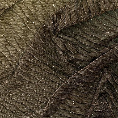 Трикотаж-гофре с люрексом К33-061 золотисто-черный