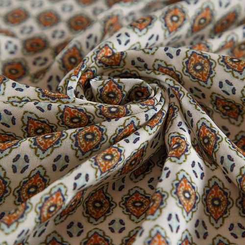 Штапель 069-16638 молочный принтованный