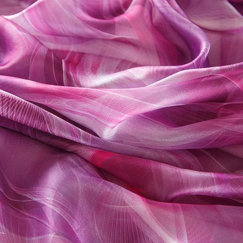 Шифон 068-17465 розово-сиреневый принтованный
