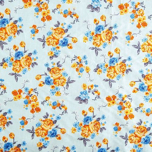 Хлопок 063-02045 светло-голубой принтованный