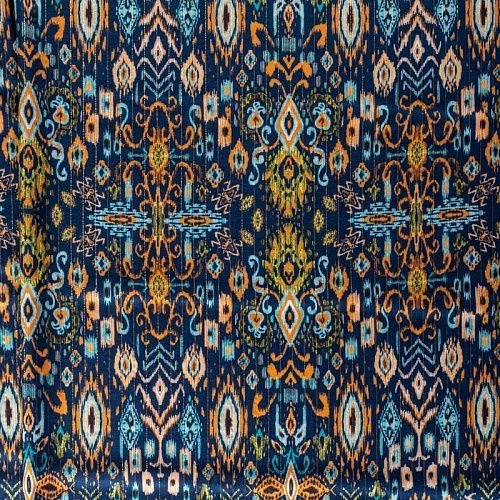 Вискоза с люрексом 009-01089 темно-синий принтованный