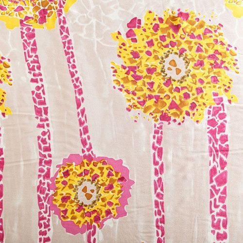 Крепдешин натуральный К15-351 экрю принтованный