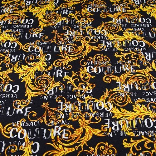 Трикотаж 056-12473 черный принтованный 