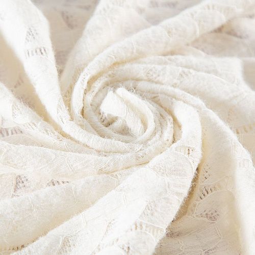 Трикотаж ажурный вязаный 056-20001 молочный