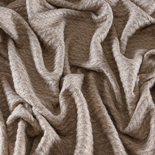 Трикотаж вязаный 056-11853 бежевый однотонный