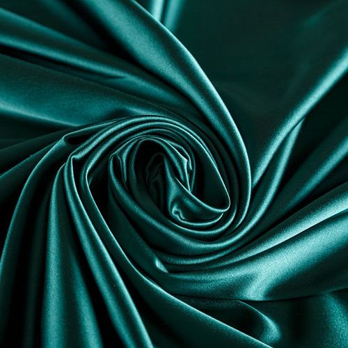 Сатин стрейч 001-07044 бутылочный зеленый однотонный