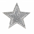 Термоаппликация вышитая TBY 6,5х6,5 см Звезда на глиттере S57 серебряный
