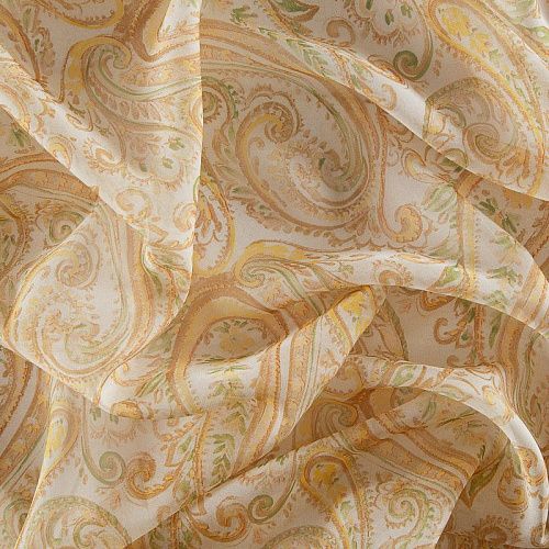 Шифон 068-17375 разбеленный желтый принтованный