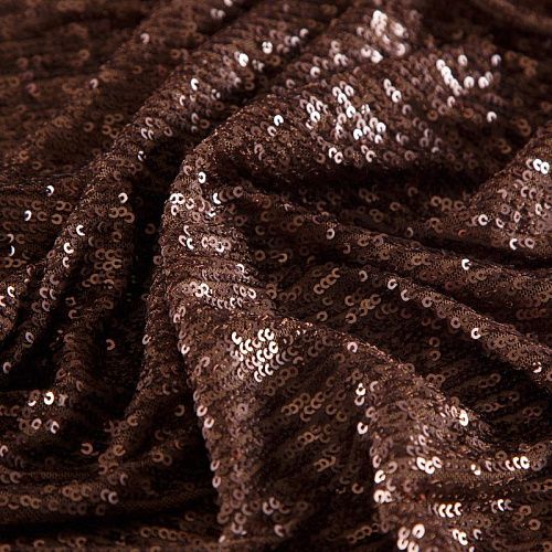 Пайетки на сетке 055-16842 шоколадный