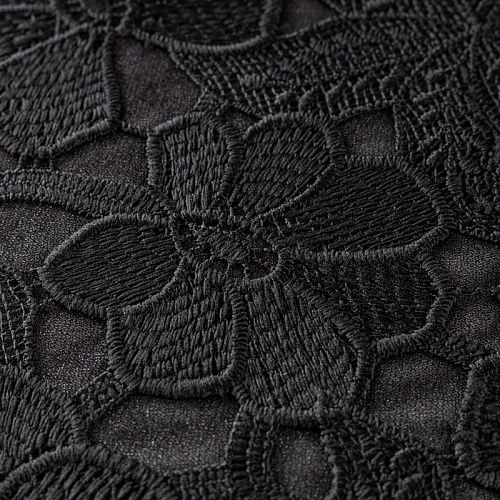 Вышивка на сетке К12-681 черный однотонный