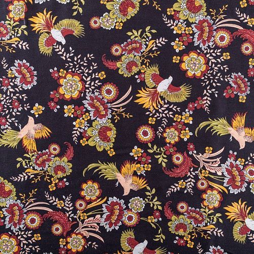 Вискоза 035-00878 черный принтованный