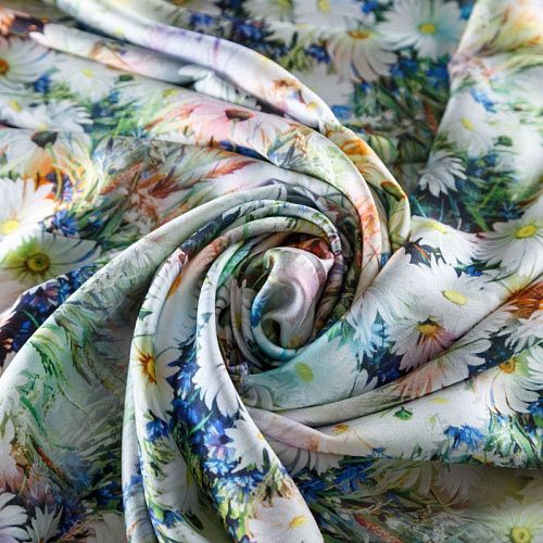 Шелк-штапель 069-09211 зеленый принтованный