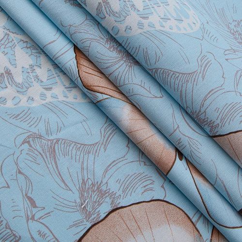 Бязь премиум ш.220 см 007-13840 голубой принтованный