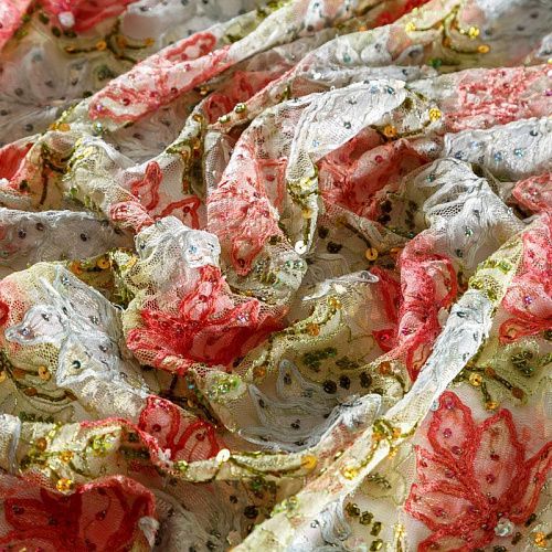 Сетка с вышивкой 055-04144 белый