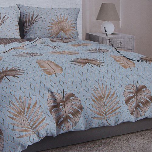 Сатин ш.220 см 007-13905 голубой принтованный