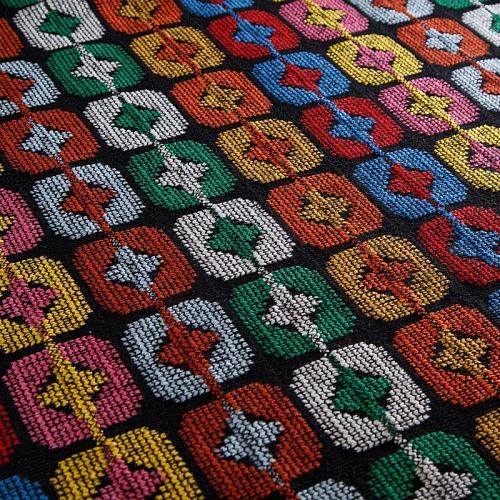 Трикотаж вязаный 056-16484 черный мультиколор