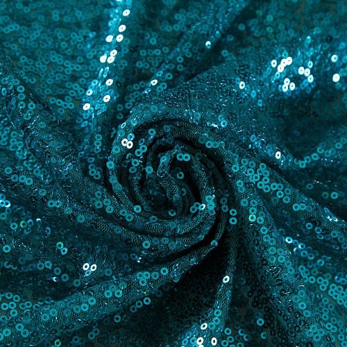 Пайетки на сетке 055-19006 темно-бирюзовый