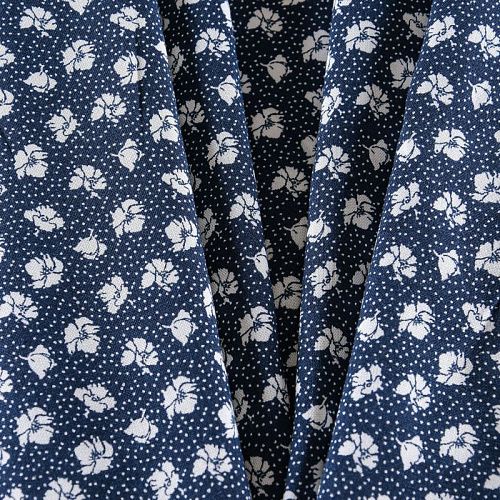 Вискоза 009-11694 темно-синий принтованный