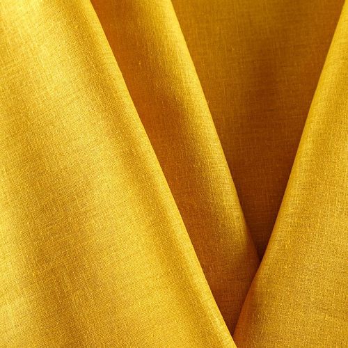 Лен-вискоза 035-08424 шафраново-желтый однотонный