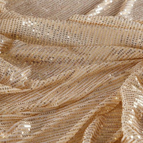 Пайетки на сетке 055-17905 светлое золото