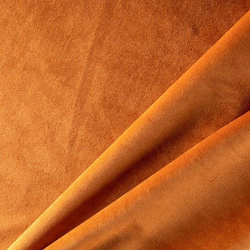 Ткань портьерная бархат h-290 см 09-02-00065 золотистая охра однотонный