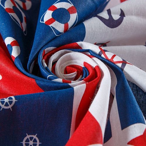 Бязь 007-13825 синий принтованный