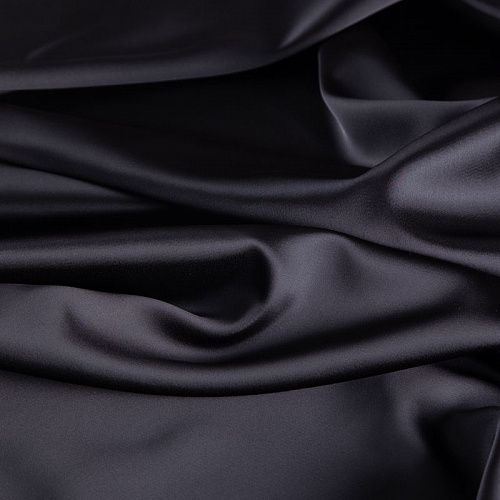 Сатин стрейч 001-20619 черный однотонный