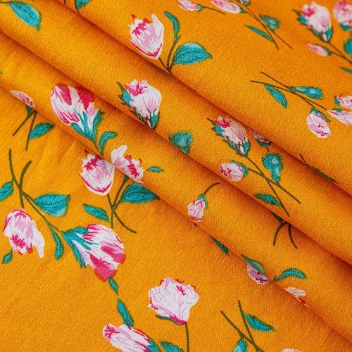 Штапель 069-13559 тыквенный принтованный