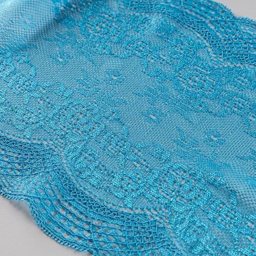 Кружево эластичное 190 мм Ф01-0099 сине-зеленый