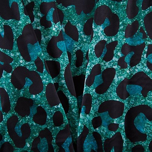 Шелк синтетический 065-13920 бриллиантовый зеленый принтованный