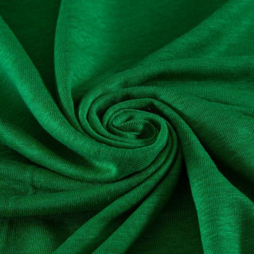 Трикотаж льняной 056-16734 зеленый однотонный