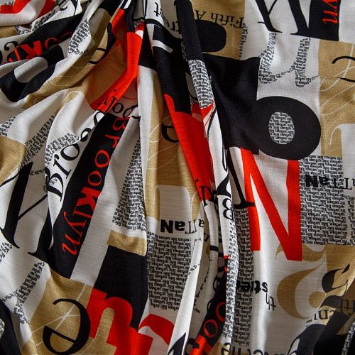 Трикотаж 056-15062 белый принтованный