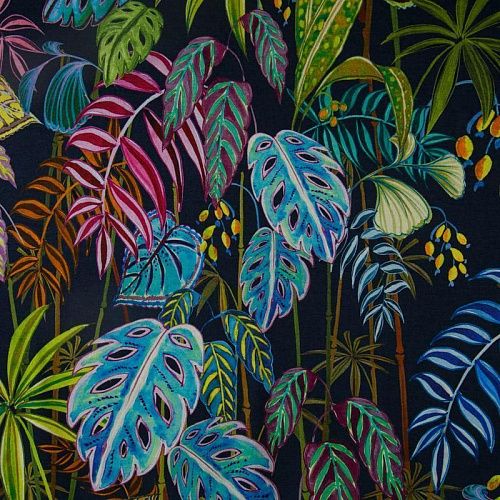 Трикотаж 056-14787 черный принтованный