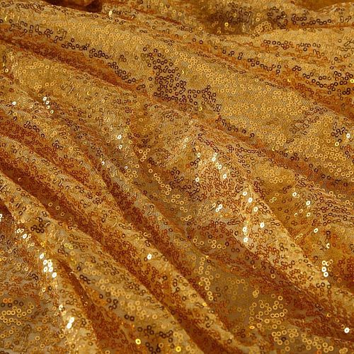 Пайетки на сетке 055-19010 желтое золото
