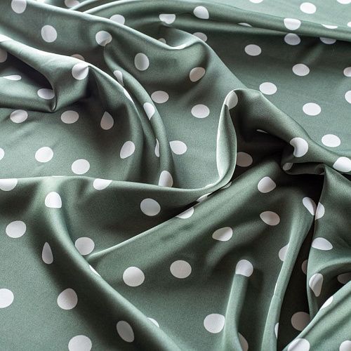 Шелк синтетический 065-01336 хвойный зеленый принтованный