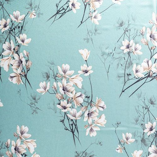 Вискоза "Лоренцо" 036-01535 мятно-зеленый принтованный