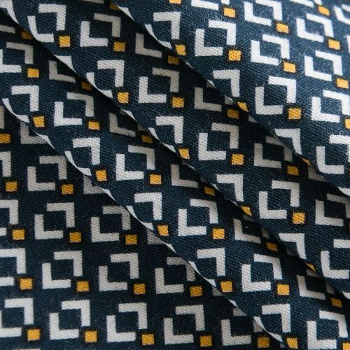 Коттон стрейч 063-12072 темно-синий принтованный