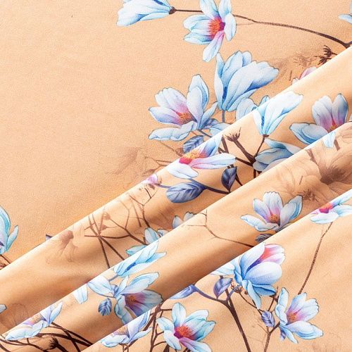 Вискоза "Лоренцо" 036-01536 бежевый принтованный