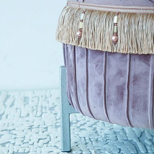 Пуф круглый D 40 см H 46 см розовато-лиловый 521248