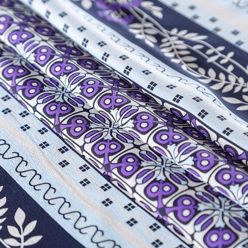 Платок крепдешиновый 60х65 см 510746 молочный принтованный