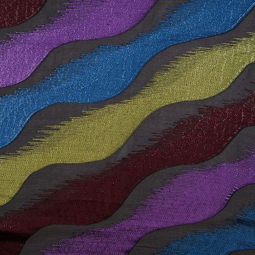Шифон с люрексом 068-19166 черный мультиколор