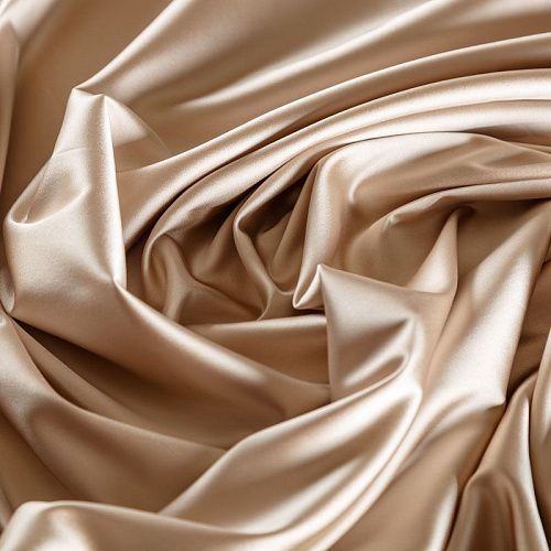 Сатин стрейч 001-07046 светло-бежевый однотонный