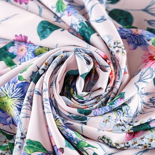 Вискоза "Лоренцо" 036-08220 разбеленный розовый принтованный