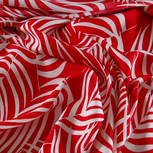 Штапель 069-17549 красный принтованный