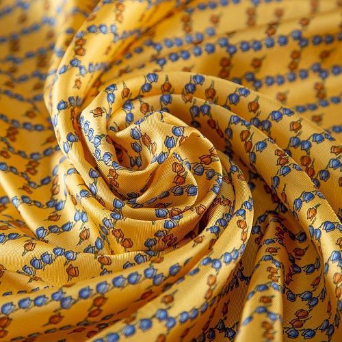 Твил-шелк натуральный купон (крой) 064-19897 желтый принтованный
