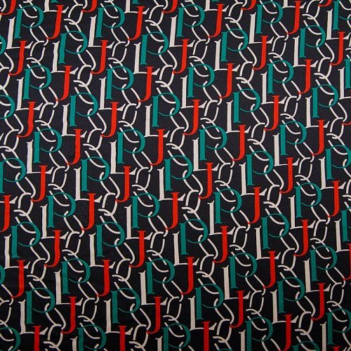 Шелк синтетический 065-13792 черный принтованный