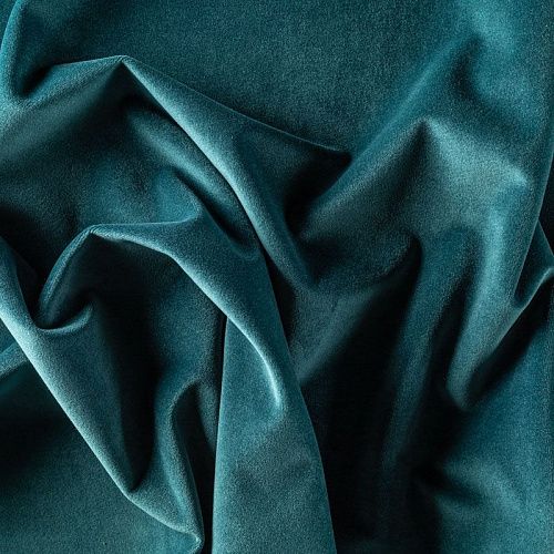 Ткань портьерная бархат h-300 см 09-02-00038 темный аквамарин однотонный