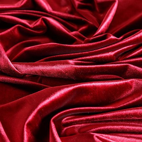 Бархат-лайкра К25-650 темно-красный однотонный