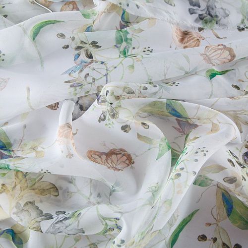 Тюль вуаль 03-01-13164 белый принтованный