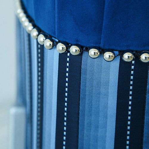 Пуф квадратный 44х44 см H 50 см темно-синий бархат 521352 